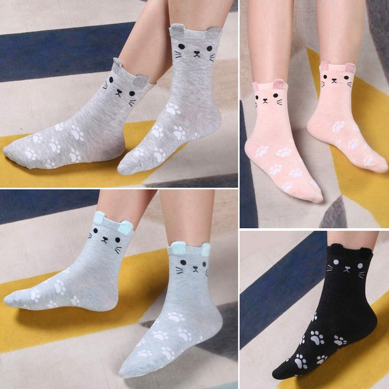 Jeasona Womenâ€™s Cat Socks Cute Cat Gifts for Women Mom Teenage Girls - Image 5
